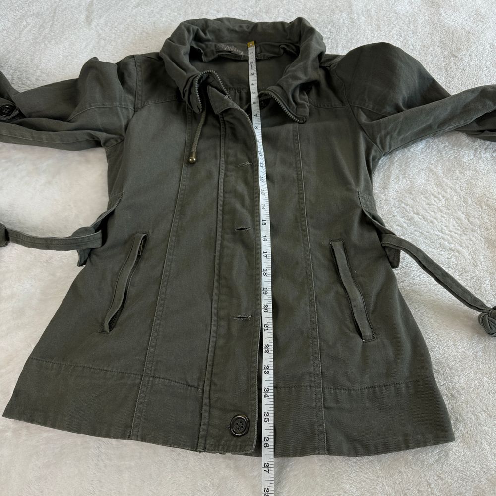 Ashley 26 International Jacket Womens‎ S M Olive Green Military Utility Ruffle - Picture 7 of 16